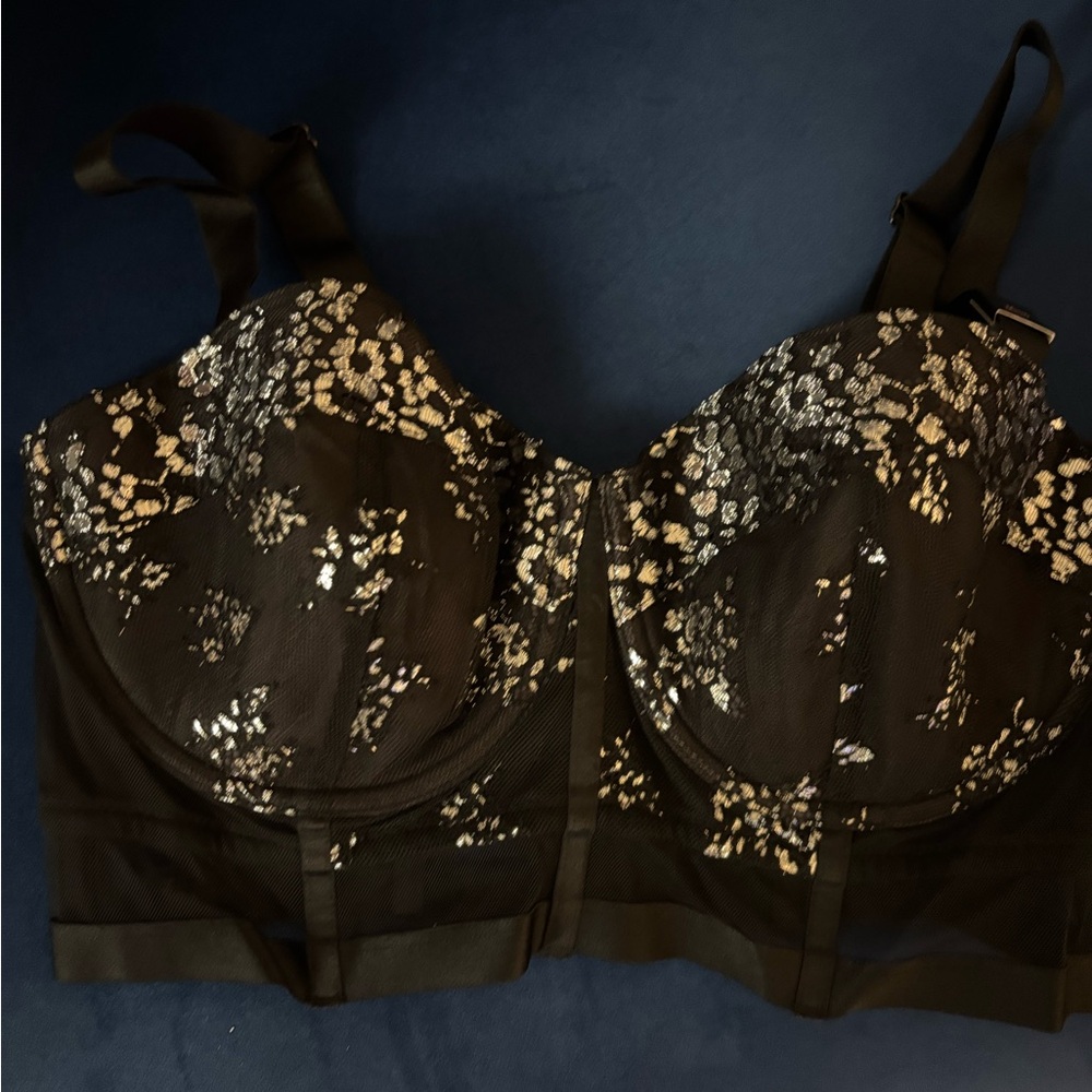 Black Floral Lace Bra